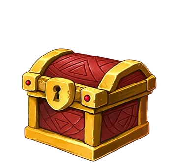 Closed red and gold treasure chest